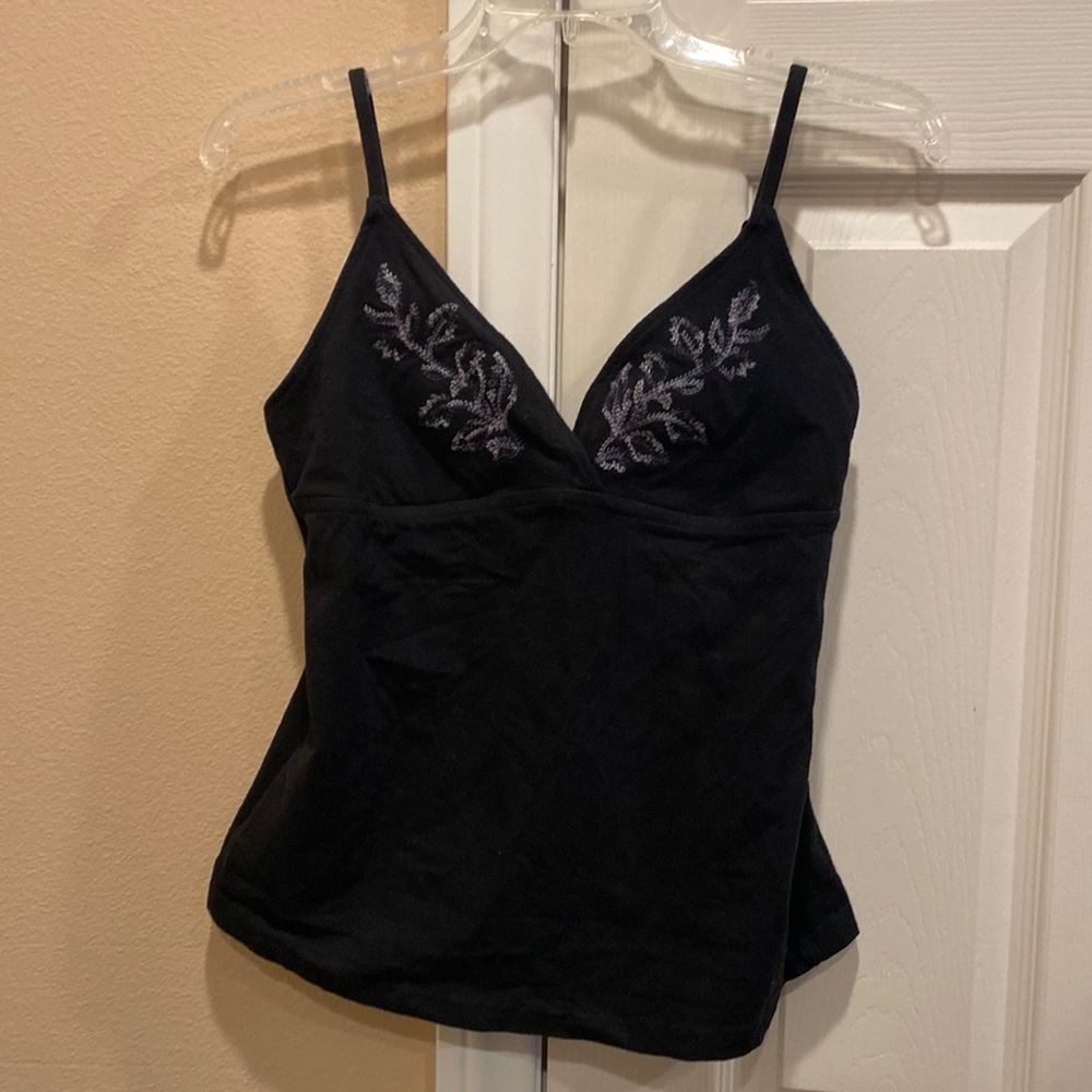 Mossimo embroidered spaghetti strap top with adjustable straps and padded bra